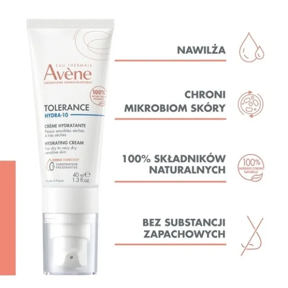 Avene Tolerance Hydra-10, krem nawilżający, 40 ml