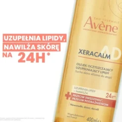 Avene Xera Calm A.D, uzupełniający lipidy olejek oczyszczający, 400 ml
