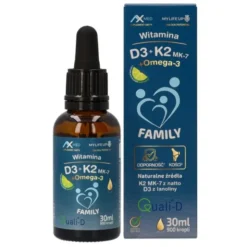 Ax Med Witamina D3 + K2 + Omega 3 Family, krople, 30 ml