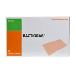 Bactigras, opatrunek parafinowy, jałowy, 15 cm x 20 cm, 10 szt.