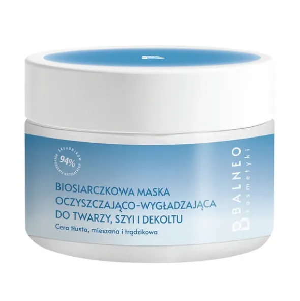 Balneokosmetyki, biosiarczkowa maska oczyszczająco-wygładzająca do twarzy, szyi i dekoltu, 150 ml