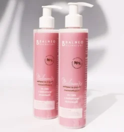 Balneokosmetyki, malinowy odżywczy jogurt rozświetlający do ciała z drobinkami, 150 ml