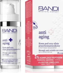 Bandi Medical Expert Anti Aging, krem pod oczy silnie przeciwzmarszczkowy z peptydem miedziowym, 30 ml