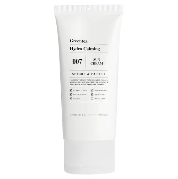 Barulab Greentea, nawilżający krem przeciwsłoneczny SPF 50+ PA++++ z zieloną herbatą, 60 ml