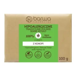 Barwa, Hipoalergiczne Tradycyjne Polskie Szare Mydło z olejem z konopi, 100g