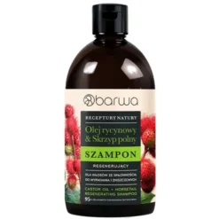 Barwa Receptury Natury, szampon regenerujący, Olej rycynowy & Skrzyp polny, 380 ml