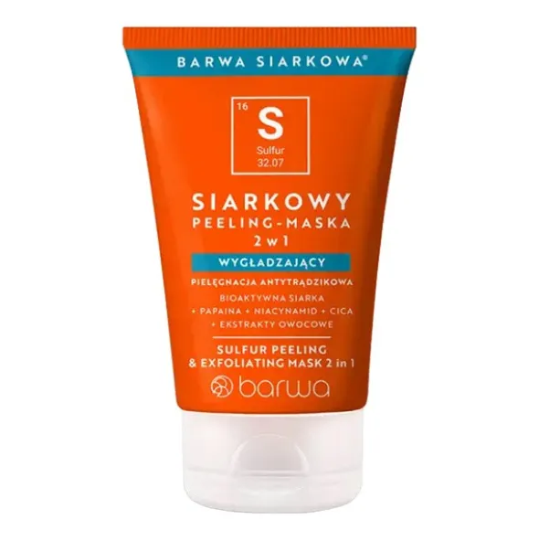 Barwa Siarkowa, Siarkowy peeling-maska wygładzający 2w1, 120 ml