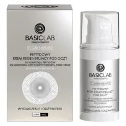 BasicLab Complementis, krem regenerujący pod oczy z kompleksem peptydów, kompleksem czynników wzrostu, fitosterolami o bogatej konsystencji, 15 ml