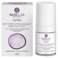 BasicLab Copperis, aktywnie wygładzający krem pod oczy na dzień Ujędrnienie i Elastyczność, 18 ml