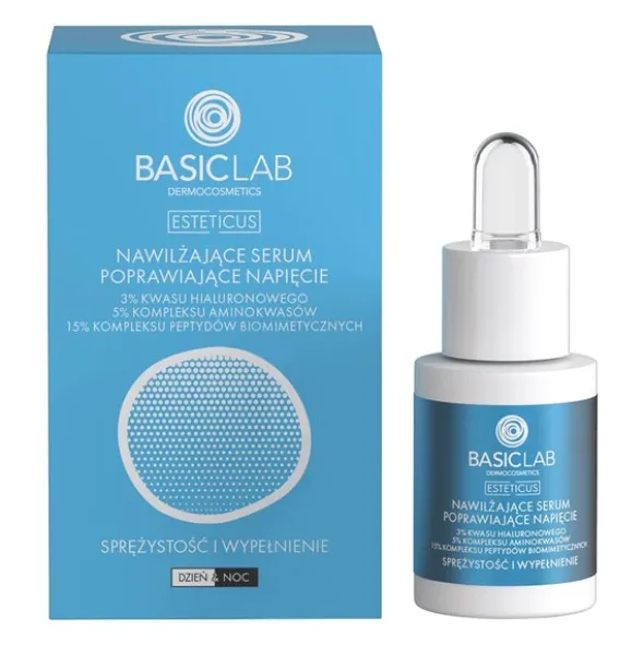 BasicLab Esteticus Dermocosmetics, nawilżające serum poprawiające napięcie, 15 ml