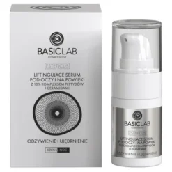 BasicLab Esteticus, serum pod oczy i na powieki z 10% kompleksem peptydów i ceramidami, Odżywienie i Ujędrnienie, 15 ml