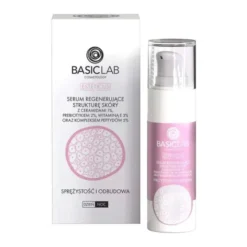 BasicLab Esteticus, serum, regenerujące z ceramidami 1% i kompleksem peptydów 5%, sprężystość i odbudowa, 50 ml