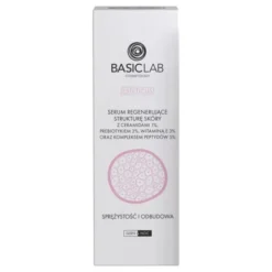 BasicLab Esteticus, serum, regenerujące z ceramidami 1% i kompleksem peptydów 5%, sprężystość i odbudowa, 50 ml