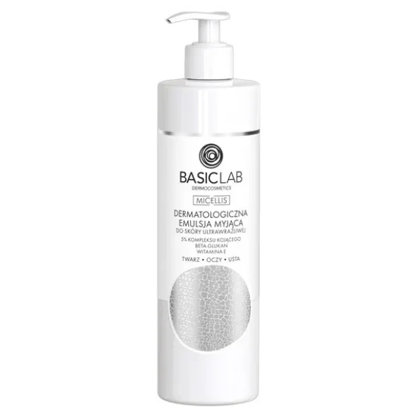 BasicLab Micellis, dermatologiczna emulsja myjąca do skóry ultrawrażliwej, 300 ml