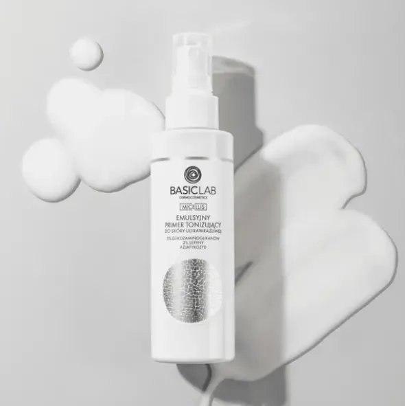 BasicLab Micellis, emulsyjny primer tonizujący do skóry ultrawrażliwej, 150 ml