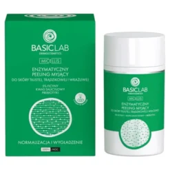 BasicLab Micellis, Enzymatyczny peeling myjący do skóry tłustej, trądzikowej i wrażliwej ,35 g