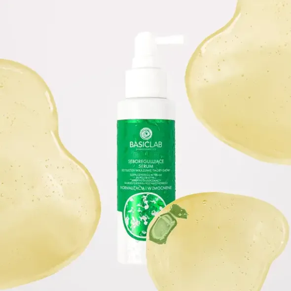 BasicLab Trichologis, seboregulujące serum do tłustej i wrażliwej skóry głowy, 100 ml