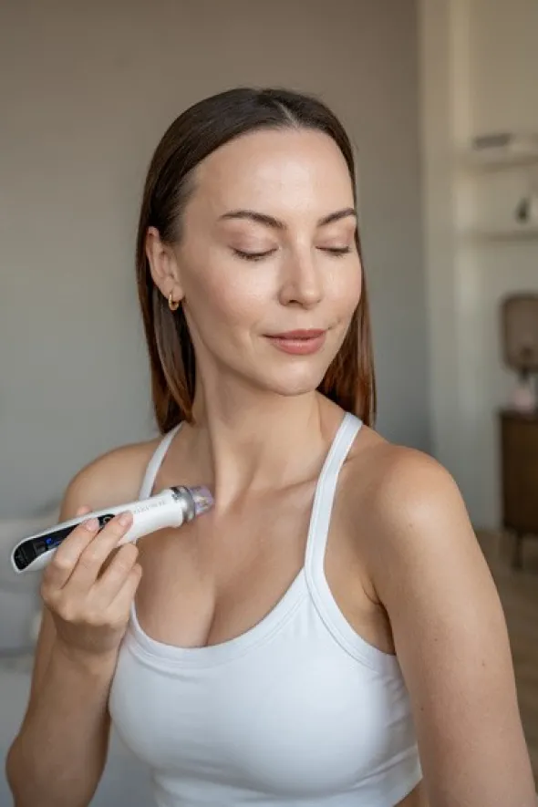 Beautifly, Dermapen CollagenBoost, mezoterapia mikroigłowa z mikroprądami EMS i światłem LED, 1 szt.