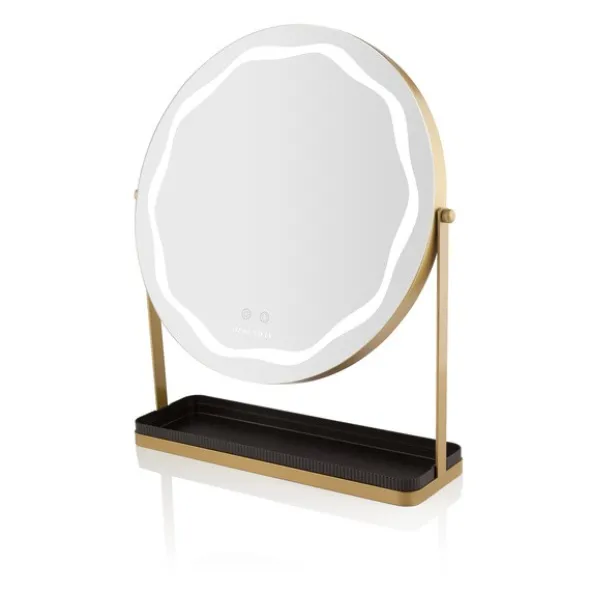 Beautifly Round LED Vanity Mirris, podświetlane lusterko do makijażu z regulacją światła LED, 1 szt.