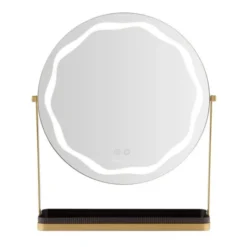 Beautifly Round LED Vanity Mirris, podświetlane lusterko do makijażu z regulacją światła LED, 1 szt.