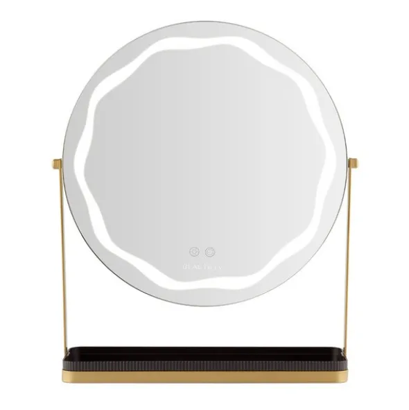 Beautifly Round LED Vanity Mirris, podświetlane lusterko do makijażu z regulacją światła LED, 1 szt.
