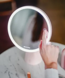 Beautifly Smart Moon Mirror z wbudowanym głośnikiem Bluetooth, lustro z regulacją światła LED, 1 szt.