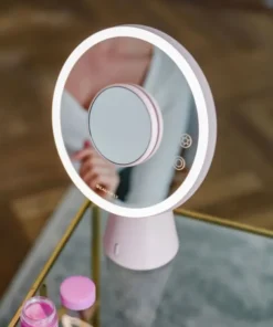 Beautifly Smart Moon Mirror z wbudowanym głośnikiem Bluetooth, lustro z regulacją światła LED, 1 szt.