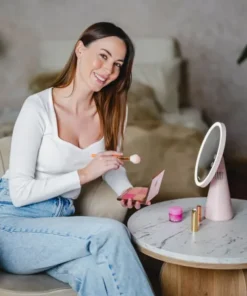 Beautifly Smart Moon Mirror z wbudowanym głośnikiem Bluetooth, lustro z regulacją światła LED, 1 szt.