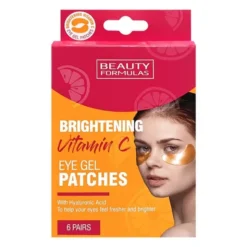 Beauty Formulas Brightening Vitamin C, rozjaśniające płatki pod oczy z witaminą Ci kwasem hialuronowym, 6 par