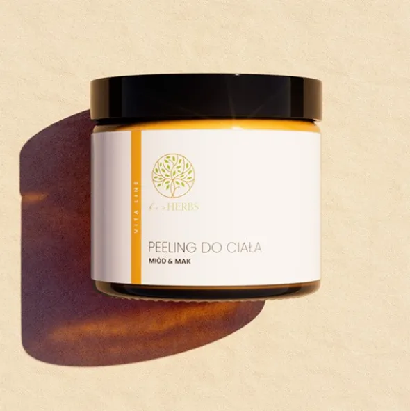 BeeHerbs, peeling do ciała, miód & mak, 250 ml