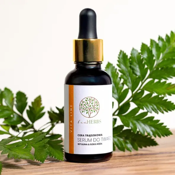 BeeHerbs, serum do twarzy do cery trądzikowej, betulina & dzika róża, 30 ml