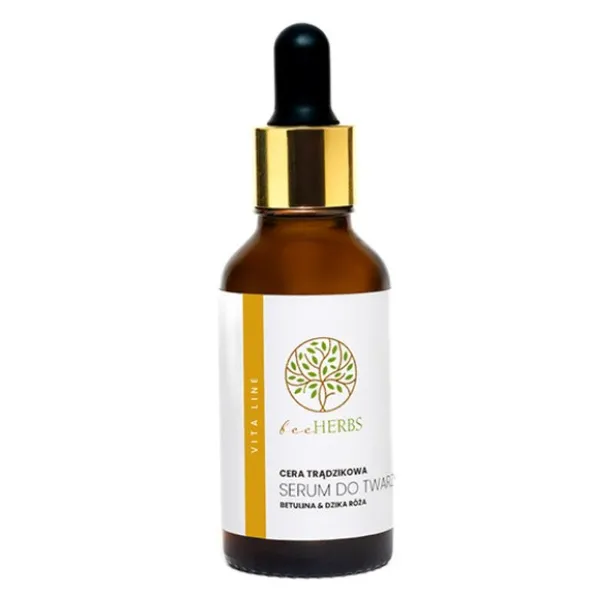 BeeHerbs, serum do twarzy do cery trądzikowej, betulina & dzika róża, 30 ml