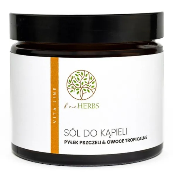 BeeHerbs, sól do kąpieli, pyłek pszczeli & owoce tropikalne, 250 ml