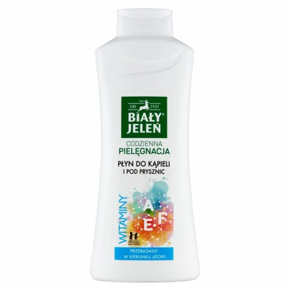 Biały Jeleń, płyn do kąpieli i pod prysznic z witaminami A, E, F, 750 ml