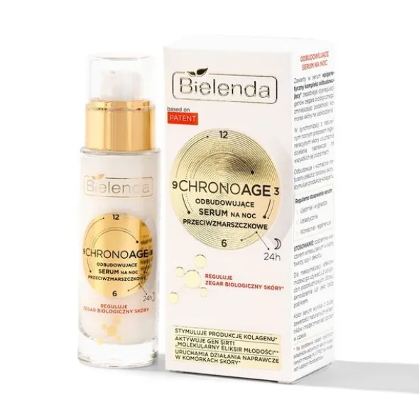 Bielenda Chrono Age 24H, odbudowujące serum przeciwzmarszczkowe na noc, 30 ml
