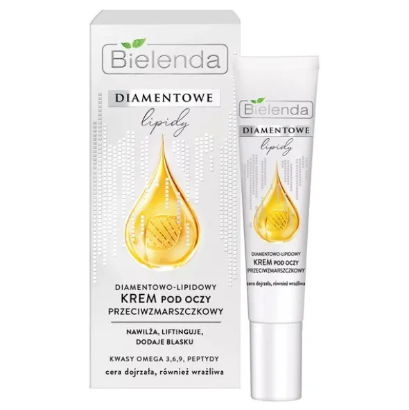 Bielenda Diamentowe Lipidy, przeciwzmarszczkowy krem pod oczy, 15 ml