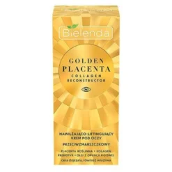 Bielenda Golden Placenta Collagen Reconstructor, nawilżająco-liftingujący krem przeciwzmarszczkowy pod oczy, 15 ml