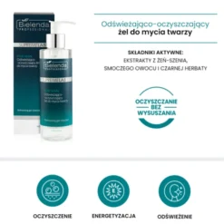 Bielenda Professional SupremeLab For Man, odświeżająco-oczyszczający żel do mycia twarzy, 200 ml