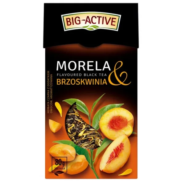 Big-Active, herbata czarna Morela & Brzoskwinia, 80 g