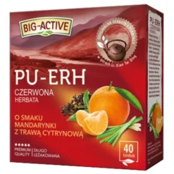 Big-Active, herbata czerwona Pu-Erh, Mandarynka i trawa cytrynowa, torebki, 20 szt.