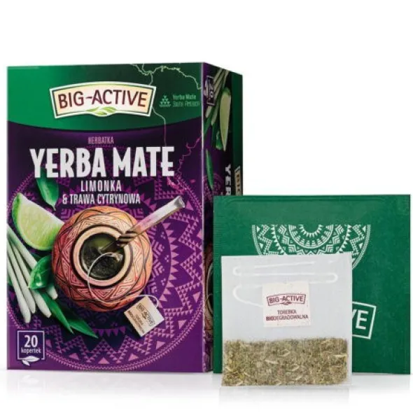 Big-Active Herbatka Yerba Mate Limonka & Trawa Cytrynowa, torebki, 20 szt.