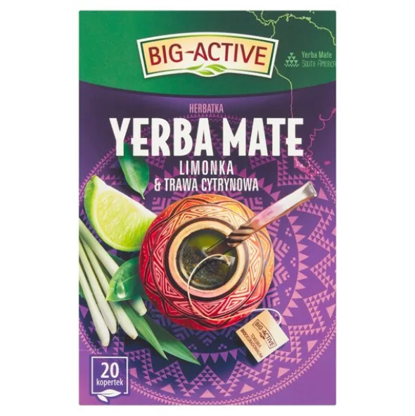 Big-Active Herbatka Yerba Mate Limonka & Trawa Cytrynowa, torebki, 20 szt.