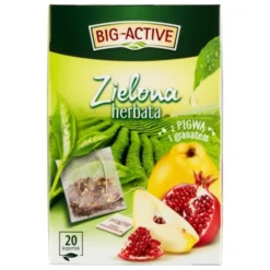 Big-Active, Zielona herbata w torebkach z pigwą i granatem, 30 g (1,5 g x 20 szt.)