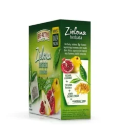 Big-Active, Zielona herbata w torebkach z pigwą i granatem, 60 g (1,5 g x 40 szt.)