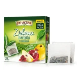 Big-Active, Zielona herbata w torebkach z pigwą i granatem, 60 g (1,5 g x 40 szt.)