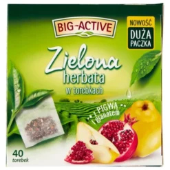 Big-Active, Zielona herbata w torebkach z pigwą i granatem, 60 g (1,5 g x 40 szt.)