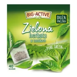 Big-Active, Zielona herbata w torebkach, Pure Green, 60 g (1,5 g x 40 szt.)