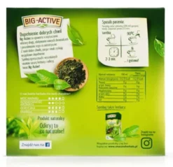 Big-Active, Zielona herbata w torebkach, Pure Green, 60 g (1,5 g x 40 szt.)