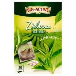 Big-Active, Zielona herbata w torebkach, Pure Green, 30 g (1,5 g x 20 szt.)