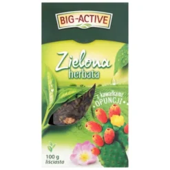 Big-Active, Zielona herbata z opuncją, liściasta, 100 g